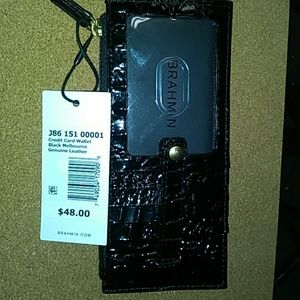 NEW Brahmin Credit Card Wallet Black Melbourne